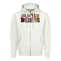 Oatmeal Heather Dia De Los Muertos Zipper Hoodie - texasbilliewilder