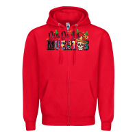 Red Dia De Los Muertos Zipper Hoodie - texasbilliewilder