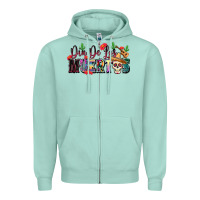 Seafoam Dia De Los Muertos Zipper Hoodie - texasbilliewilder