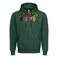 Sports Green Dia De Los Muertos Zipper Hoodie - texasbilliewilder