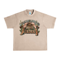 French Oak whose bed have your boots under cowboy western Urban Heavy Tee - NancyCooperArtShop