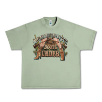 Oil Green whose bed have your boots under cowboy western Urban Heavy Tee - NancyCooperArtShop