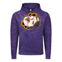 Cloud Purple happy hedgehog sunflower leopard Vintage Hoodie - Jasminsmagicworld
