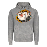 Cloud Rock happy hedgehog sunflower leopard Vintage Hoodie - Jasminsmagicworld