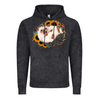 Vintage Black happy hedgehog sunflower leopard Vintage Hoodie - Jasminsmagicworld