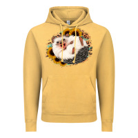 Vintage Mustard happy hedgehog sunflower leopard Vintage Hoodie - Jasminsmagicworld