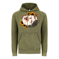 Vintage Olive happy hedgehog sunflower leopard Vintage Hoodie - Jasminsmagicworld