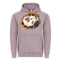 Vintage Zinc happy hedgehog sunflower leopard Vintage Hoodie - Jasminsmagicworld