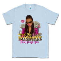 Dusty Blue mind the business that pays you afro woman Classic Tee - NancyCooperArtShop