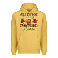 Antique Gold autumn leaves and pumpkins please Premium Hoodie - CowGirlArtShop
