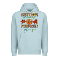 Blue Mist autumn leaves and pumpkins please Premium Hoodie - CowGirlArtShop
