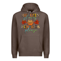 Coffee autumn leaves and pumpkins please Premium Hoodie - CowGirlArtShop