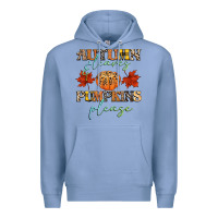 Colony Blue autumn leaves and pumpkins please Premium Hoodie - CowGirlArtShop