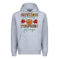 Heather Grey autumn leaves and pumpkins please Premium Hoodie - CowGirlArtShop