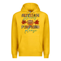 Lemon autumn leaves and pumpkins please Premium Hoodie - CowGirlArtShop