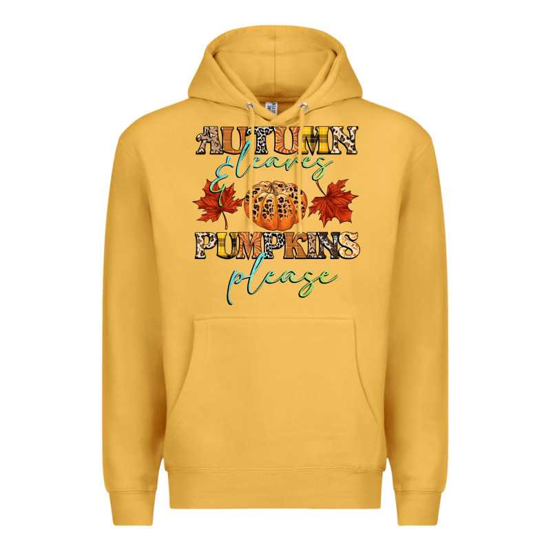 Autumn Leaves And Pumpkins Please Premium Hoodie by CowGirlArtShop | Teevron