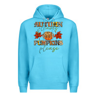 Ocean Blue autumn leaves and pumpkins please Premium Hoodie - CowGirlArtShop