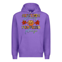 Purple autumn leaves and pumpkins please Premium Hoodie - CowGirlArtShop