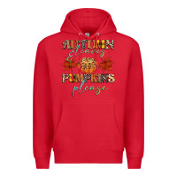 Red autumn leaves and pumpkins please Premium Hoodie - CowGirlArtShop