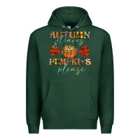 Sports Green autumn leaves and pumpkins please Premium Hoodie - CowGirlArtShop
