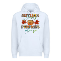 White autumn leaves and pumpkins please Premium Hoodie - CowGirlArtShop