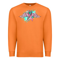 Carrot cancer ribbon with angel wings Premium Sweatshirt - CowGirlArtShop