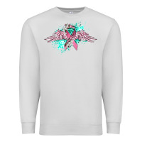 Dove Grey cancer ribbon with angel wings Premium Sweatshirt - CowGirlArtShop