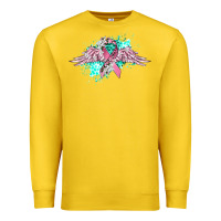 Lemon cancer ribbon with angel wings Premium Sweatshirt - CowGirlArtShop