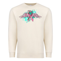 Sandshell cancer ribbon with angel wings Premium Sweatshirt - CowGirlArtShop