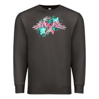 Smoke cancer ribbon with angel wings Premium Sweatshirt - CowGirlArtShop