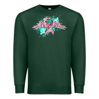 Sports Green cancer ribbon with angel wings Premium Sweatshirt - CowGirlArtShop