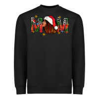 Black Western Mom With Woman In Santa Hat Heavyweight Sweatshirt - BundleAndBundleShop