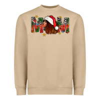Mushroom Western Mom With Woman In Santa Hat Heavyweight Sweatshirt - BundleAndBundleShop