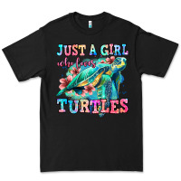 Black just a girl who loves turtles Premium Tee - Jasminsmagicworld