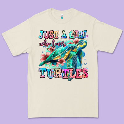 Just A Girl Who Loves Turtles Premium Tee Designed By Jasminsmagicworld