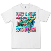 White just a girl who loves turtles Premium Tee - Jasminsmagicworld
