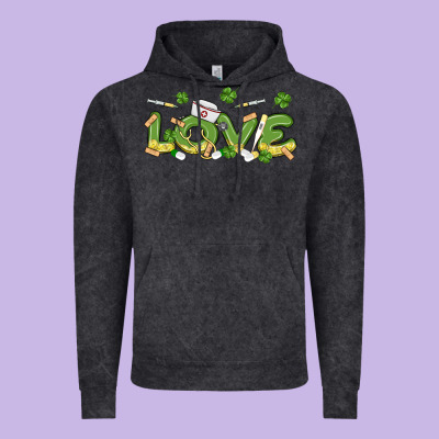 St Patricks Love Nurse Vintage Hoodie Designed By Maliassmallbusiness