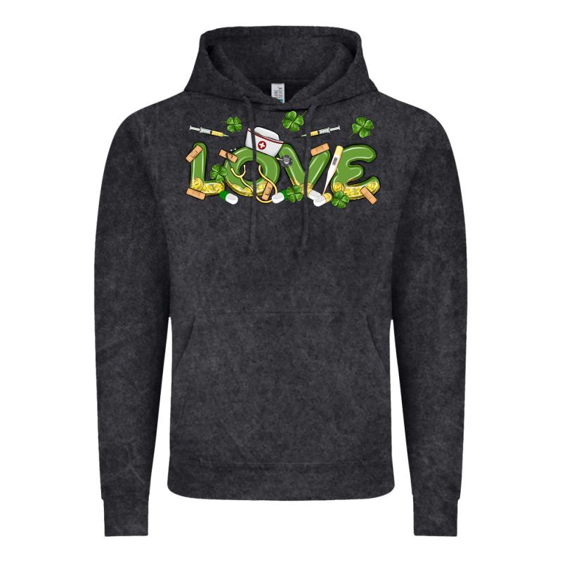 St Patricks Love Nurse Vintage Hoodie by MaliasSmallBusiness | Teevron