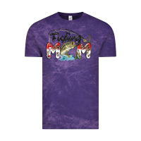 Cloud Purple fishing mom Vintage Tee - MaliasSmallBusiness