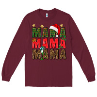 Burgundy Christmas Mama Long Sleeve Tee - BundleAndBundleShop