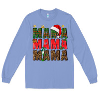 Colony Blue Christmas Mama Long Sleeve Tee - BundleAndBundleShop