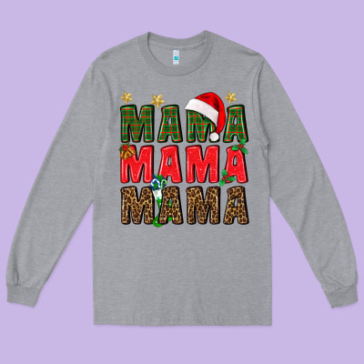 Christmas Mama Long Sleeve Tee Designed By Bundleandbundleshop