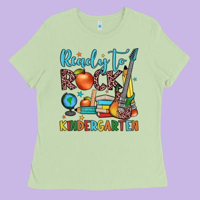 Ready To Rock Kindergarten Ladies Tee Designed By Jahusdesignshop