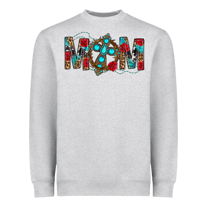 Western Mom With Cross Heavyweight Sweatshirt by BundleAndBundleShop | Teevron