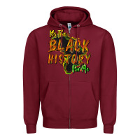 Burgundy its the black history for me Zipper Hoodie - NancyCooperArtShop