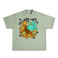 Oil Green life is better with cats Urban Heavy Tee - NancyCooperArtShop