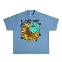Pebble Blue life is better with cats Urban Heavy Tee - NancyCooperArtShop