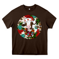 Chocolate Brown Christmas cow gemstone Heavy Core Tee - Artiststas