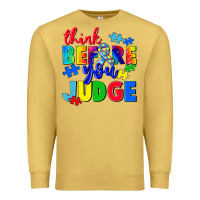 Antique Gold think before you judge Premium Sweatshirt - CowGirlArtShop