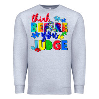 Heather Grey think before you judge Premium Sweatshirt - CowGirlArtShop